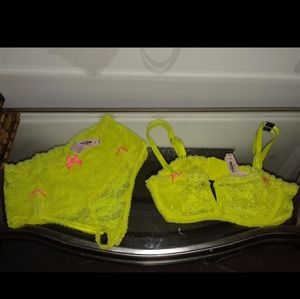 BNWT Neon Victorias Secret lace set!